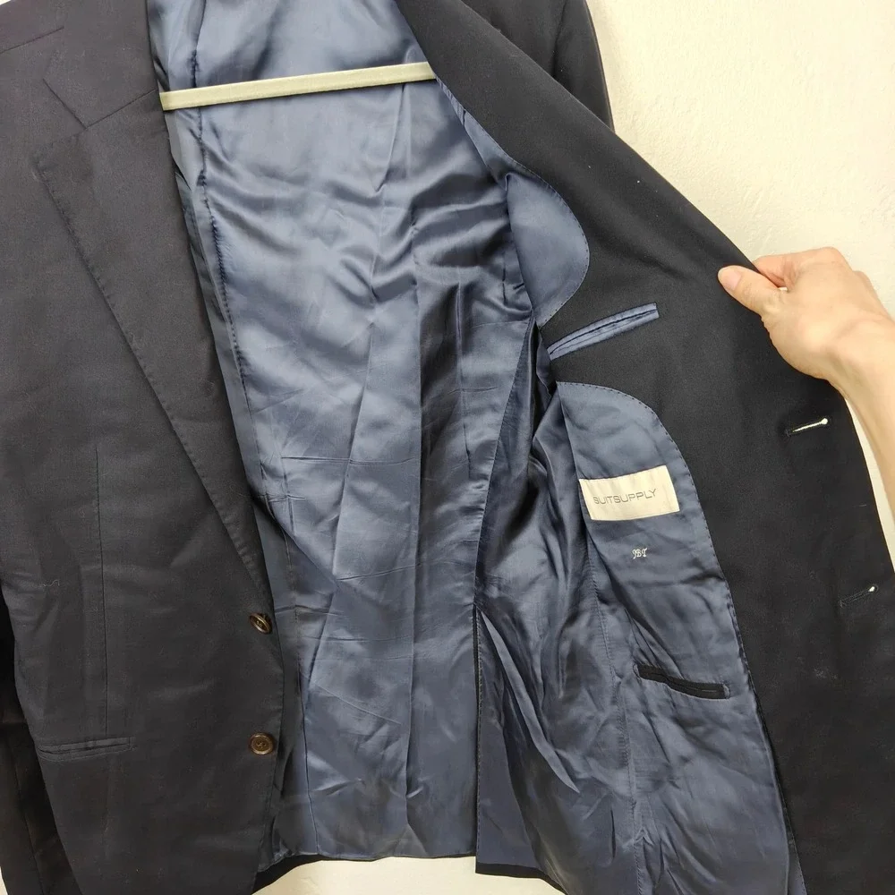 Suitsupply Mens La Spalla Blazer 40R Blue Wool Cashmere Vitale Barberis Canonico